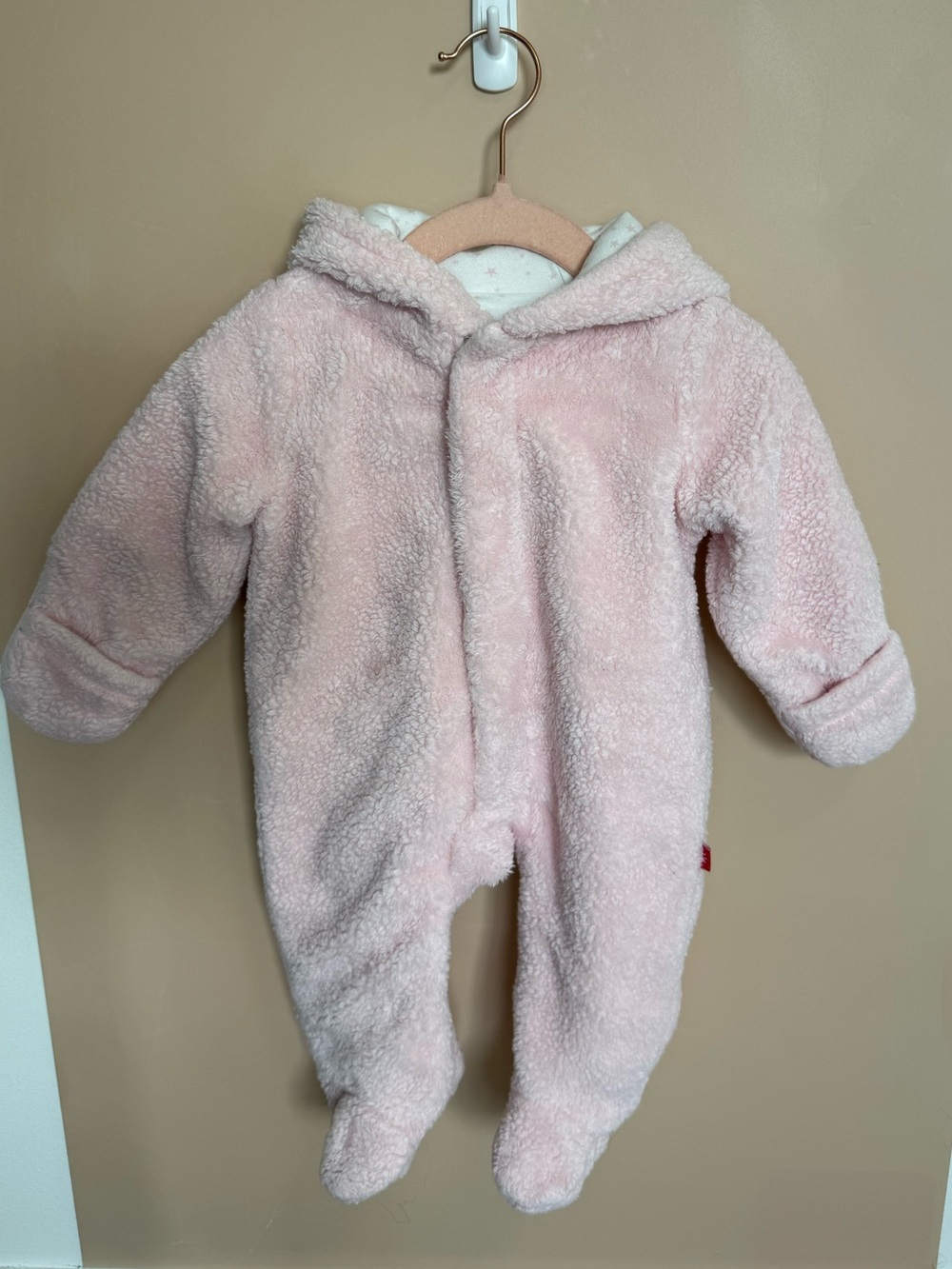 Magnetic Me Plush Light Pink Hooded Baby One-Piece